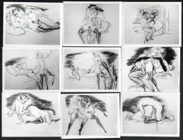 30 db erotikus rajz, fotó másolata cca 1930 12x9 cm