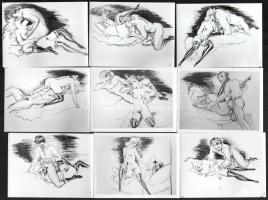 30 db erotikus rajz, fotó másolata cca 1930 12x9 cm