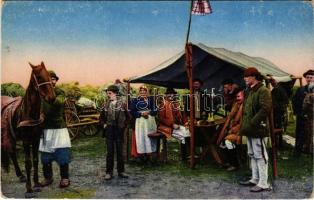 Délmagyarországi vásár, pálinkás sátor / Hungarian folklore, market, brandy tent