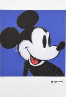 Andy Warhol (1928-1987): Mickey Mouse - Disney. Litográfia, papír, jelzett a nyomaton. Kézzel sorszámozott 29/100 jelzett a nyomaton. Georges Israel editeur - Leo Castellli New York, szárazpecséttel, pecséttel, hologrammal jelzett / Lithography 37,5x38 cm, lapméret 56x38 cm