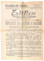 1918 december 18. A Kolozsvári Esti hírlap különkiadása a város román megszállásáról 33x47 cm