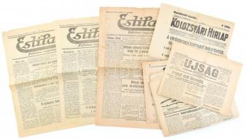 1914-1918 Az I. világháború eseményeiről tudósító újságok 16 db különkiadás és lapszám különféle, részben kolozsvári lapok