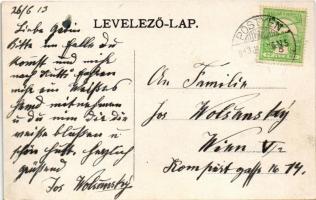 1913 Csejte, Csejthe, Cachtice; Hrad Báthorovcov / Schloss Ruine / várrom, Báthory Erzsébet, utcakép...