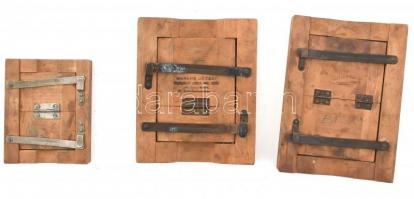 cca 1910 3 db régi fotómásoló keret fából 15x18 cm, 10x12 cm