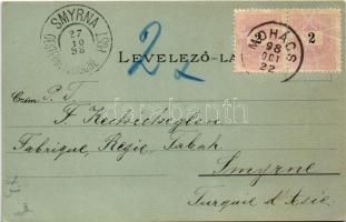 1898 (Vorläufer) Mohács, László közkórház, Rév, este. Weiser Miksa Art Nouveau, floral, litho (EK)