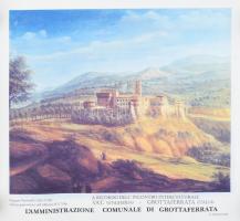 Grottaferrata (Olaszország), vászon nyomat, 49×52 cm