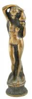 Lány korsóval, bronz figura, m: 12,5 cm