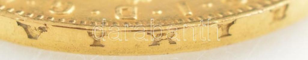 Ausztria 1892. 8Fl / 20Fr Au "Ferenc József" utánveret (6,45g/0.900) T:1- ph.
Austria 189...