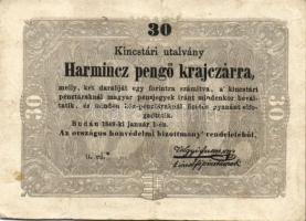 1849. 30kr "*"-gal "Kossuth-bankó" T:II-/III+