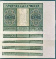 Német Birodalom / Weimari Köztársaság 1922. 10.000M (5x) egymásutáni sorszámokkal T:II+