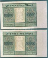 Német Birodalom / Weimari Köztársaság 1922. 10.000M (2x) egymásutáni sorszámokkal T:II+