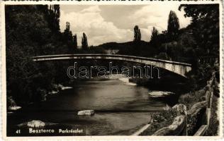 1941 Beszterce, Bistritz, Bistrita; Kainzel híd, park / Keintzelsteg / bridge, park (EK)
