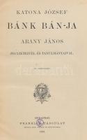Katona József: Bánk Bán-ja Arany János jegyzeteivel és tanulmányával. bp., 1900. Franklin. Kiadói, bordázott félbőr kötésben.