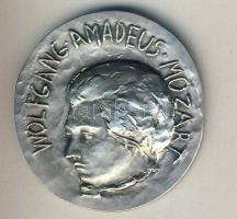 Ausztria 1956. "W. A. Mozart" nagyalakú Ag 54,7g, emlékplakett Szign.: Mauz V. T:2+