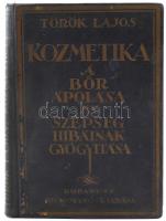 Török Lajos: Kozmetika. A bőr ápolása és szépséghibáinak gyógyítása. Bp.,(1927), Dick Manó,(Hornyánszky-ny.), 160 p. Gyógyítás I. kötet. Szövegközti képanyaggal illusztrálva. Kiadói kissé kopott aranyozott egészvászon-kötés.