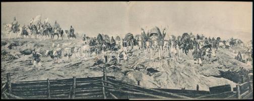 cca 1900 A magyarok bejövetele Feszty Árpád 12 oldalas leporello kiadói papírkötésben belső borítón ...