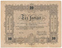 1848. 10Ft Kossuth Bankó Nr 6667 66 T:III,III- Adamo G111