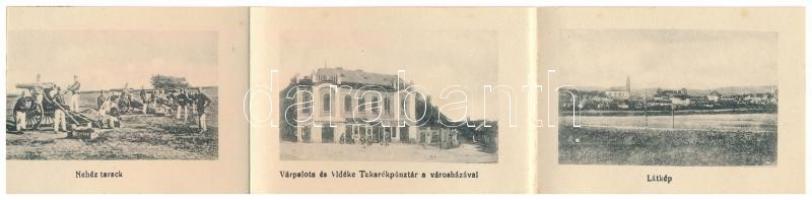 1918 Várpalota, látkép, vár, templomok, zsinagóga. leporellolap 10 képpel. Scheiber Izidor kiadása (...