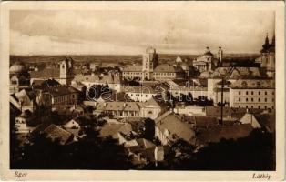 1928 Eger, látkép zsinagógával (EK)