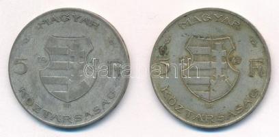 1947. 5Ft Ag "Kossuth" (2x) T:2-,3 patina Adamo F8.1