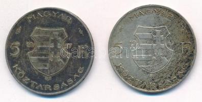 1947. 5Ft Ag "Kossuth" (2x) T:2-,3 patina Adamo F8.1