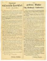 1881 Mosonmagyaróvár választási rendelet magyar és német nyelvű hirdetménye 48x63 cm
