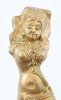 Párvati hindu istennő, bronz, alabástrom talpon, kopott, jelzés nélkül, m:23cm