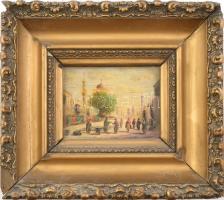 Bácskay István (?-?), működött 1900 körül: Kairó (Cairo). Olaj, falemez. Jelzett. Dekoratív, korabeli sérült fa keretben. 11x16 cm