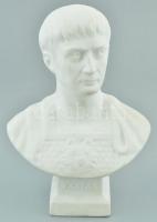 Imperator Caesar Nerva Traianus Augustus büszt, bisquit porcelán, jelzés nélkül, kopott, m:19cm