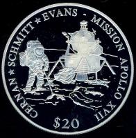 Liberia 2000. 20$ Ag "Apollo XVII" T:PP Csak 20.000db!