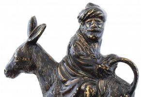 Naszreddin szúfi hodzsa, festett fémötvözet, kopott, jelzés nélkül, m:14cm
