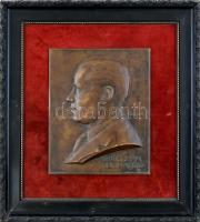 Csillag István (1881-1968): Dr. German Tibor 1930(Bajor Gizi férje). Bronz relief, fa keretben, jelzett, 23x18 cm