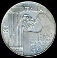 Olaszország 1928. 20L "Mussolini" fantáziaveret T:2/3+