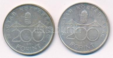 1994. 200Ft Ag "Deák" (2x) T:2 patina Adamo F13