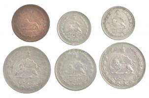 Irán 1943. 50d Al-Br + 1959. 1R (2x) + 1971. 2R Cu-Ni + 1972-1973. 5R Cu-Ni (2xklf) T:2,2-