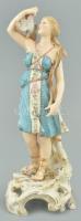 Christian Nonne, Volkstedt: Diana. Kézzel festett porcelán figura, restaurált, apró lepattanások, jelzett, Németország 1800 körül. m:19cm