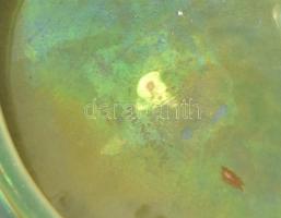 Zsolnay eozin mázas rákos tál, jelzett (halványan), erős kopásnyomokkal, d: 15 cm