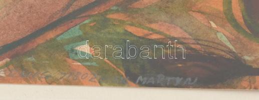 Martyn Ferenc (1899-1986): Hegyvidéki táj. Akvarell, papír, jelezve balra lent: Obernig Tibornak Mar...