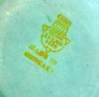 Zsolnay eozin mázas porcelán, bordás váza. Jelzett, kis kopással d: 12 cm