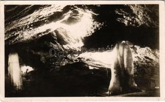 1925 Dobsina, Dobschau; Dobsinská ladová jaskyna / Dobschauer Eishöhle / Dobsinai jégbarlang, belső / ice cave, interior (EK)