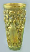 Zsolnay eozin mázas váza, rajta női alakok, jelzett, apró kopásokkal, m: 16,5 cm