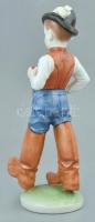 Herendi csizmás fiú, kézzel festett, jelzett, hibátlan m: 21 cm