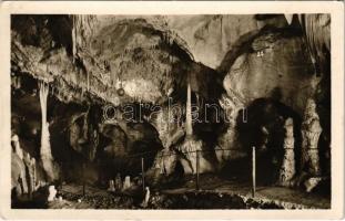 Barlangliget, Höhlenhain, Tatranská Kotlina (Magas-Tátra, Vysoké Tatry); Bélai-cseppkőbarlang, belső / Belianska jaskyna, Biely dom / Belianska Cave interior (fl)