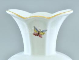 Herendi fácán mintás váza. Kézzel festett, jelzett, minimális kopással. 19 cm