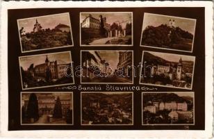 1934 Selmecbánya, Schemnitz, Banská Stiavnica; mozaiklap / multi-view postcard