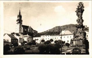 1939 Körmöcbánya, Kremnitz, Kremnica; látkép, Szentháromság szobor / general view, Holy Trinity column. photo (fl)