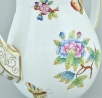 Herendi Viktória mintás, kosaras nyomott porcelán mokkás készlet. Kézzel festett, jelzett, kopásnyom...