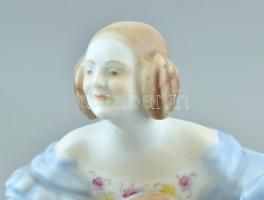 Herendi Déryné, kézzel festett, jelzett, kopásnyomokkal, m:21 cm