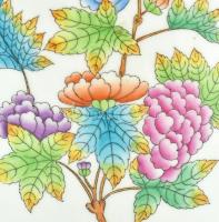 Herendi Viktóra mintás váza. Kézzel festett, jelzett, kopásnyomokkal, m: 23 cm