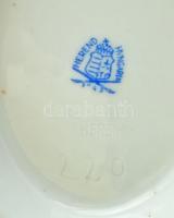 Herendi 1943 Viktória mintás szószos tál, kézzel festett, jelzett, kopásnyomokkal, mázrepedéssel 23c...